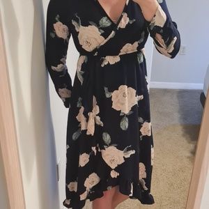 Blue Dress with Flowers